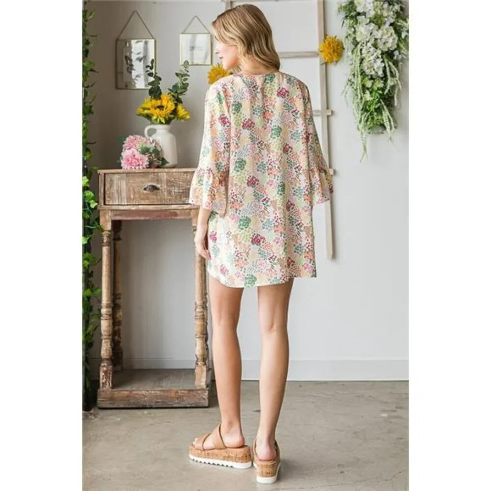 Heimish Full Size Multi Color Floral Open Cardigan Plus Size